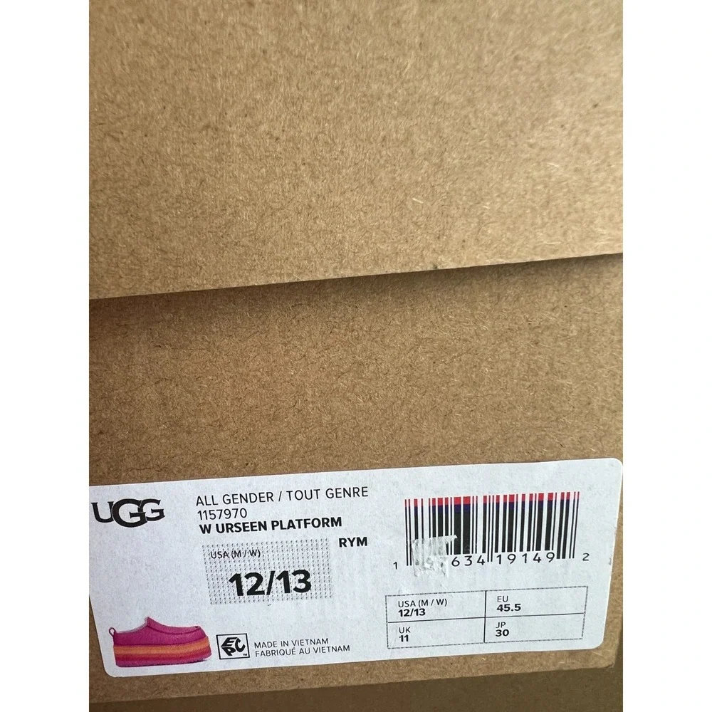 UGG Urseen Platform Raspberry All Gender M12/W13 Rainbow Festival Shoes NEW
